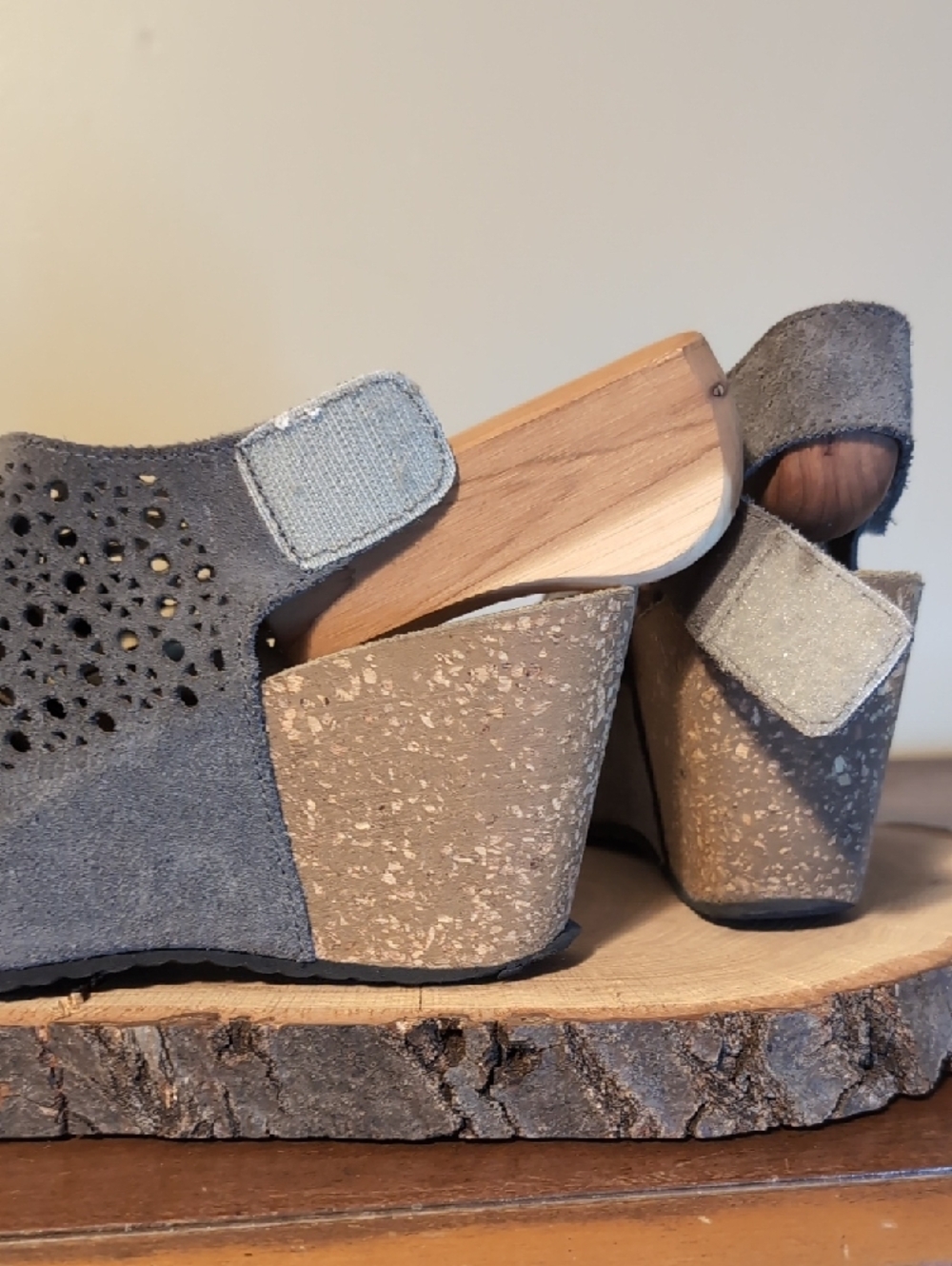 Wedge Slingback Sandals in Gray Slate Blue - Picture 6 of 12